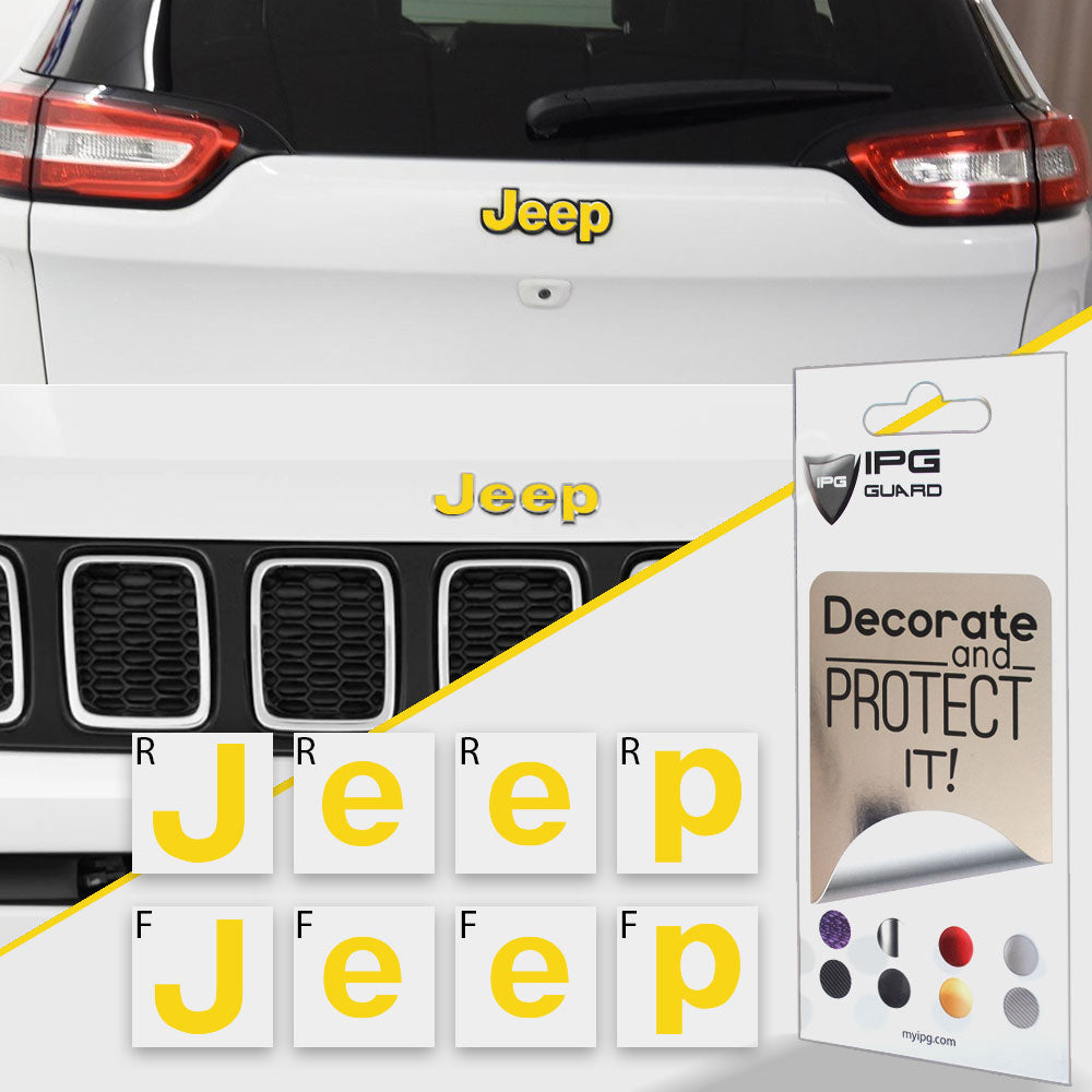 IPG Decorative for Jeep Compass MP 2017-2019 Front and Rear Emblem Decals Stickers Protector