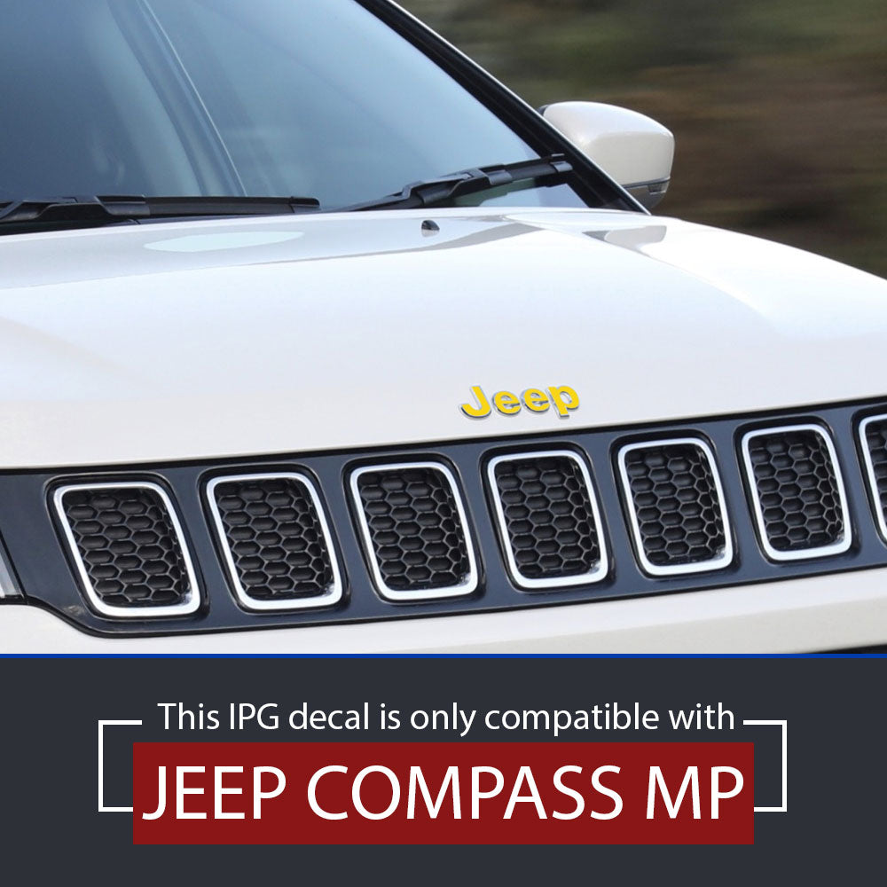 IPG Decorative for Jeep Compass MP 2017-2019 Front and Rear Emblem Decals Stickers Protector