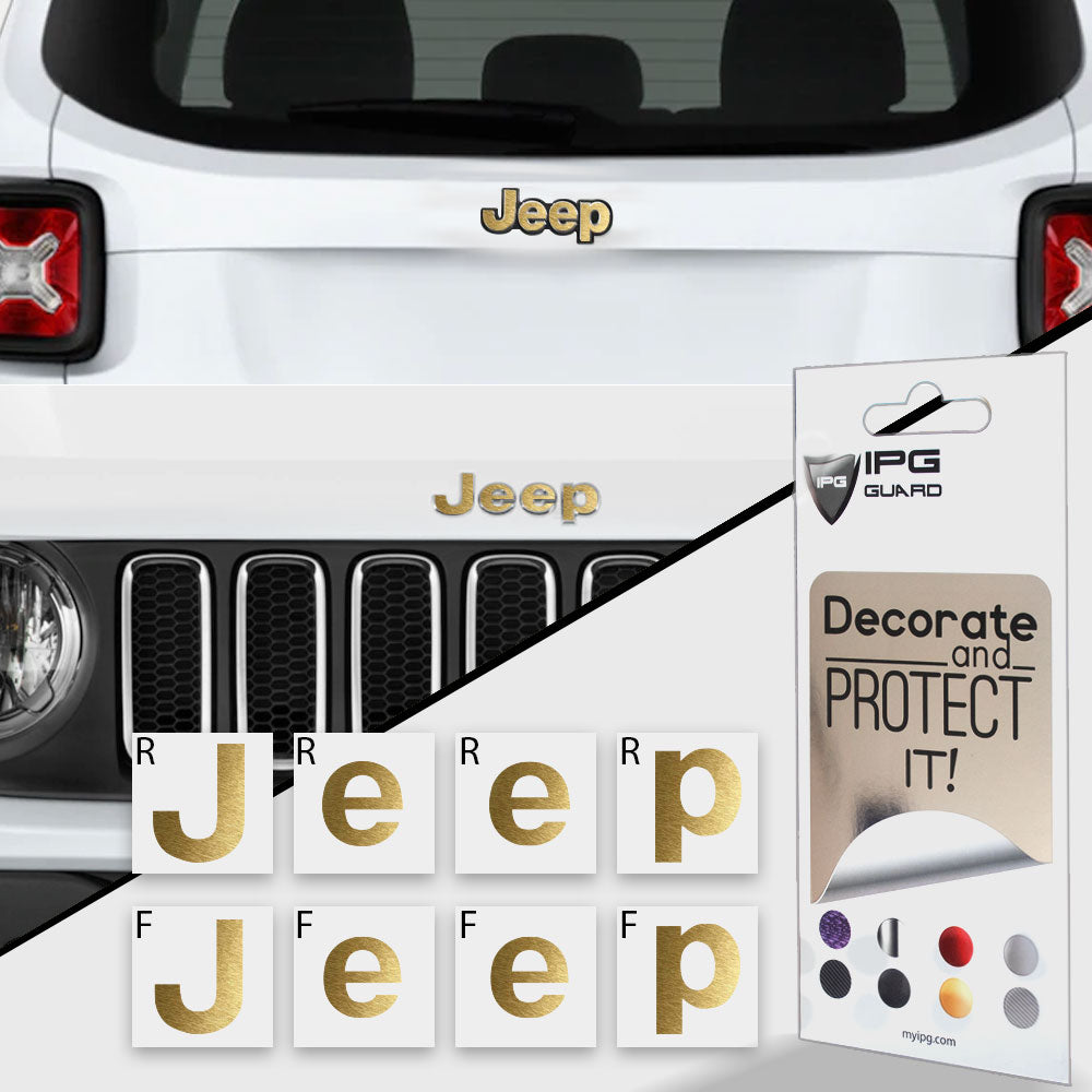 IPG Decorative for Jeep Renegade Limited 2015 - 2020 Front and Rear Emblem Decals Stickers Protector