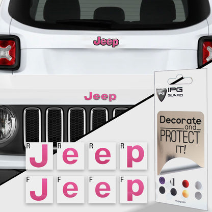 IPG Decorative for Jeep Renegade 2015 - 2020 Front and Rear Emblem Decals Stickers Protector