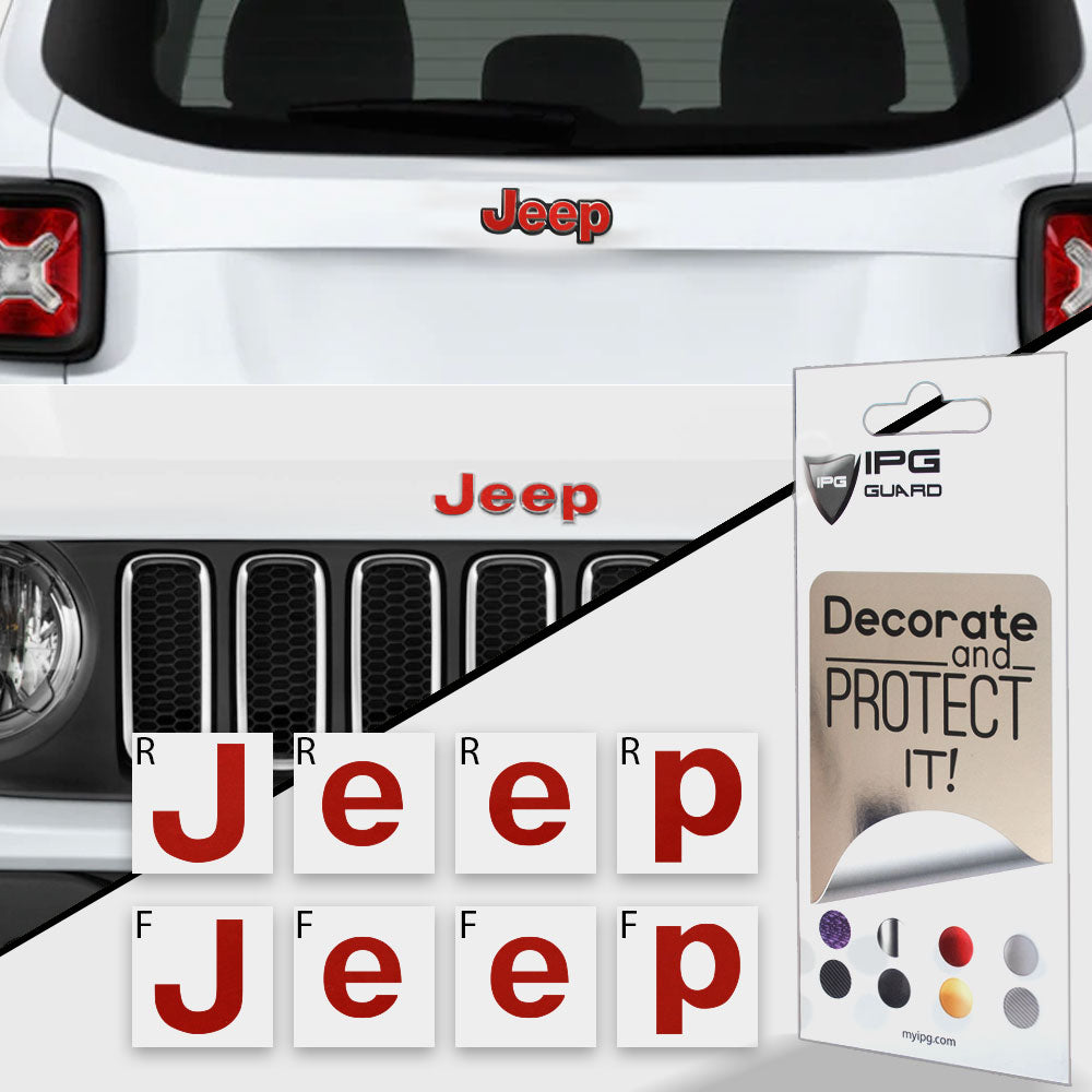 IPG Decorative for Jeep Renegade 2015 - 2020 Front and Rear Emblem Decals Stickers Protector