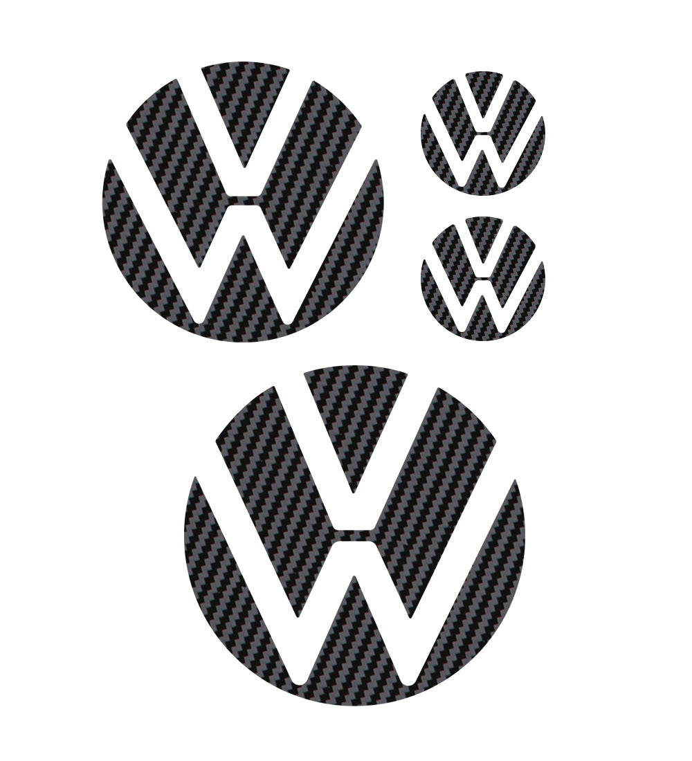 IPG Decorative for Volkswagen Passat 2021 Front Emblem Logo - Rear Back Emblem Logo - Steering Wheel Emblem Logo Decals Stickers (4 Units)