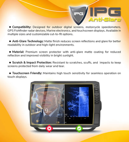 IPG Anti-Glare for Garmin GPSMAP 1223 xsv Combo GPS/Fishfinder 12 Inch ANTI-GLARE SCREEN Protector