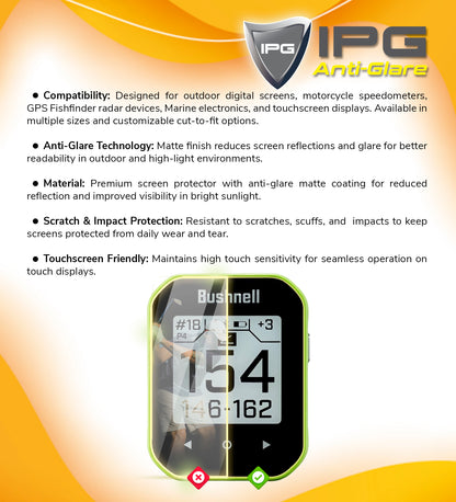 IPG Anti-Glare for Bushnell Phantom 3 Slope GPS Handheld SCREEN Protector (2 Units)