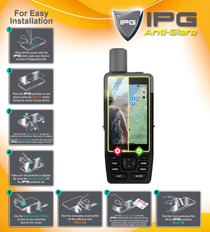 IPG Anti-Glare for Garmin eTrex Touch GPS Handheld Navigator ANTI-GLARE SCREEN Protector (2 Units)