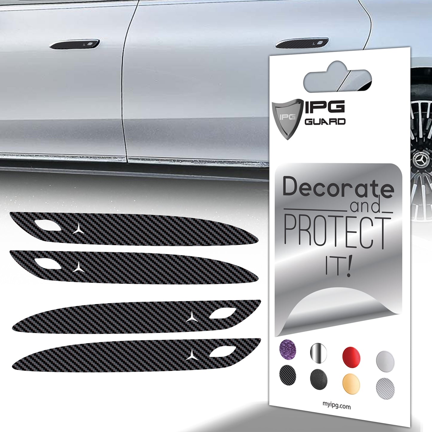 IPG Decorative for Mercedes EQS/EQE/CLA-S Class/E-Class Door Handle Kit Decal Sticker Wrap Kit