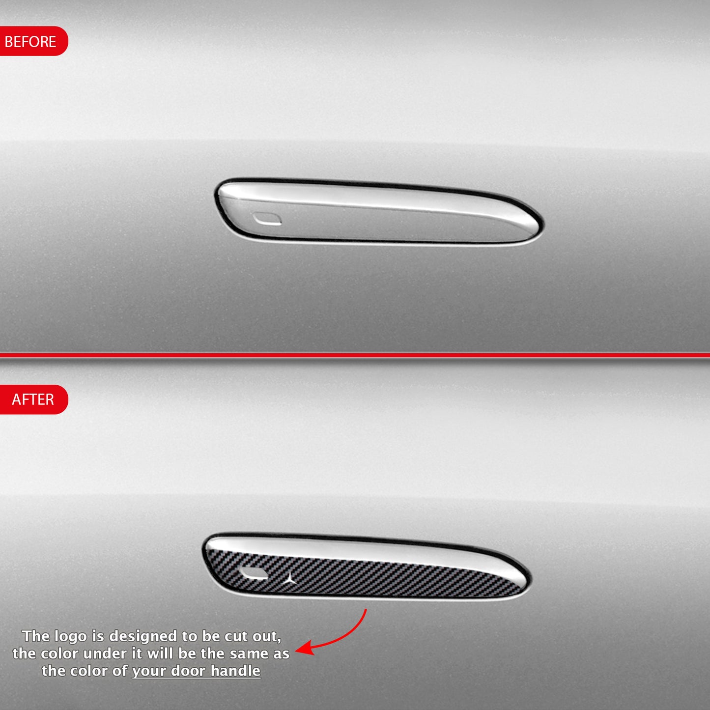IPG Decorative for Mercedes EQS/EQE/CLA-S Class/E-Class Door Handle Kit Decal Sticker Wrap Kit