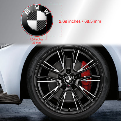 IPG Decorative for BMW Wheel Rim Decorative Logo: 1.54" - 39mm /Center Cap:2.69" - 68mm Stickers Set (8 Units) Wrap Kit
