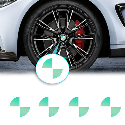 IPG Decorative for BMW Wheel Rim Decorative Logo: 1.54" - 39mm /Center Cap:2.69" - 68mm Stickers Set (8 Units) Wrap Kit