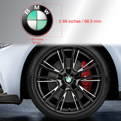 IPG Decorative for BMW Wheel Rim Decorative Logo: 1.54" - 39mm /Center Cap:2.69" - 68mm Stickers Set (8 Units) Wrap Kit