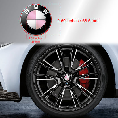 IPG Decorative for BMW Wheel Rim Decorative Logo: 1.54" - 39mm /Center Cap:2.69" - 68mm Stickers Set (8 Units) Wrap Kit