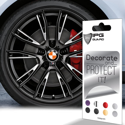 IPG Decorative for BMW Wheel Rim Decorative Logo: 1.54" - 39mm /Center Cap:2.69" - 68mm Stickers Set (8 Units) Wrap Kit