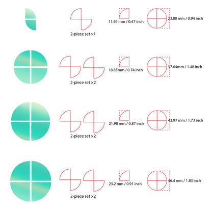 IPG Decorative for BMW Logo Set – 11×4 Semicircles + 1×2 Semicircles, Multiple Sizes Stickers Set (46 Units) Wrap Kit
