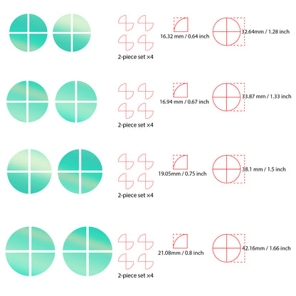 IPG Decorative for BMW Logo Set – 11×4 Semicircles + 1×2 Semicircles, Multiple Sizes Stickers Set (46 Units) Wrap Kit