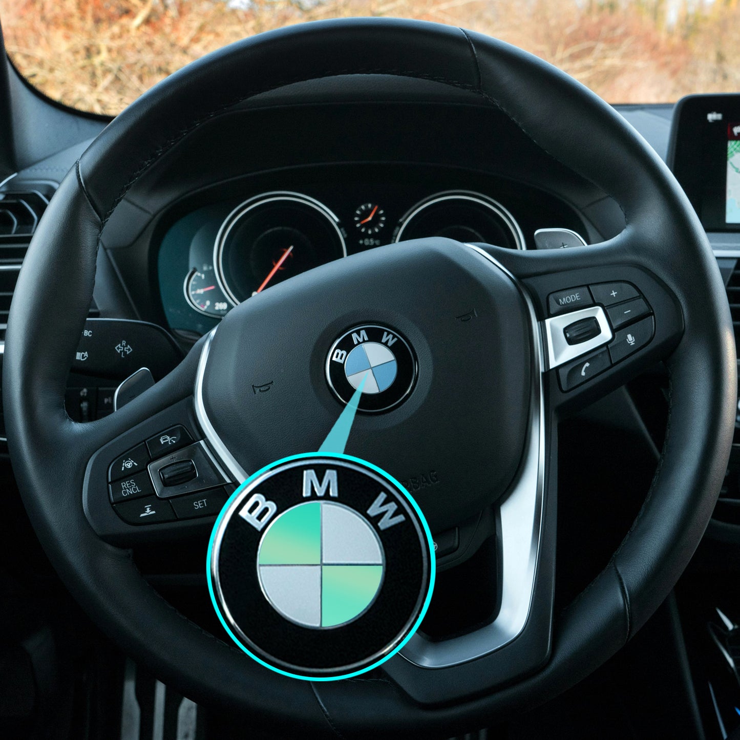 IPG Decorative for BMW Logo Set – 11×4 Semicircles + 1×2 Semicircles, Multiple Sizes Stickers Set (46 Units) Wrap Kit