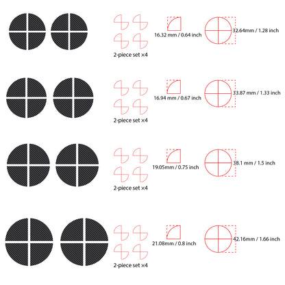IPG Decorative for BMW Logo Set – 11×4 Semicircles + 1×2 Semicircles, Multiple Sizes Stickers Set (46 Units) Wrap Kit