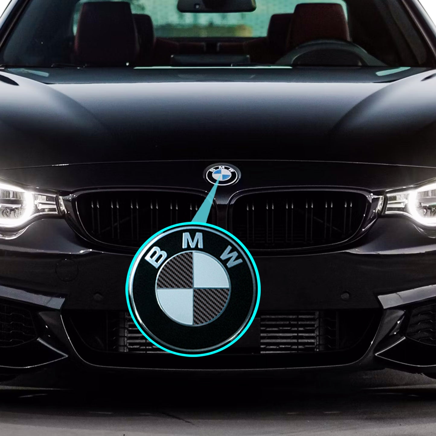 IPG Decorative for BMW Logo Set – 11×4 Semicircles + 1×2 Semicircles, Multiple Sizes Stickers Set (46 Units) Wrap Kit