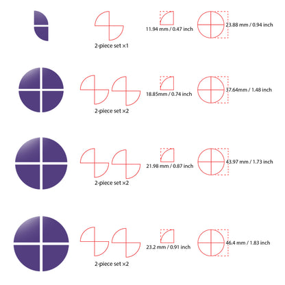 IPG Decorative for BMW Logo Set – 11×4 Semicircles + 1×2 Semicircles, Multiple Sizes Stickers Set (46 Units) Wrap Kit
