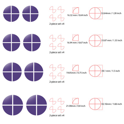 IPG Decorative for BMW Logo Set – 11×4 Semicircles + 1×2 Semicircles, Multiple Sizes Stickers Set (46 Units) Wrap Kit