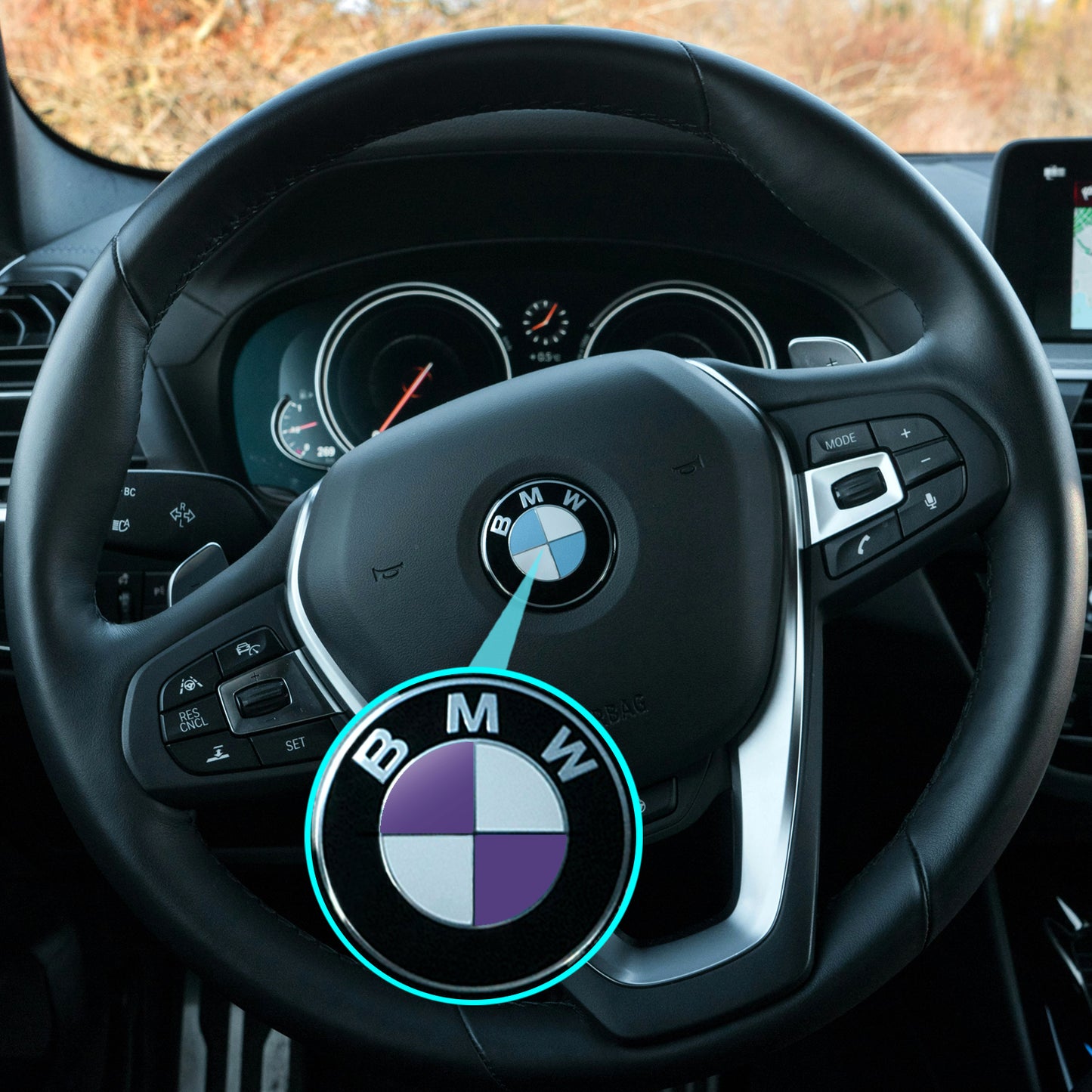 IPG Decorative for BMW Logo Set – 11×4 Semicircles + 1×2 Semicircles, Multiple Sizes Stickers Set (46 Units) Wrap Kit