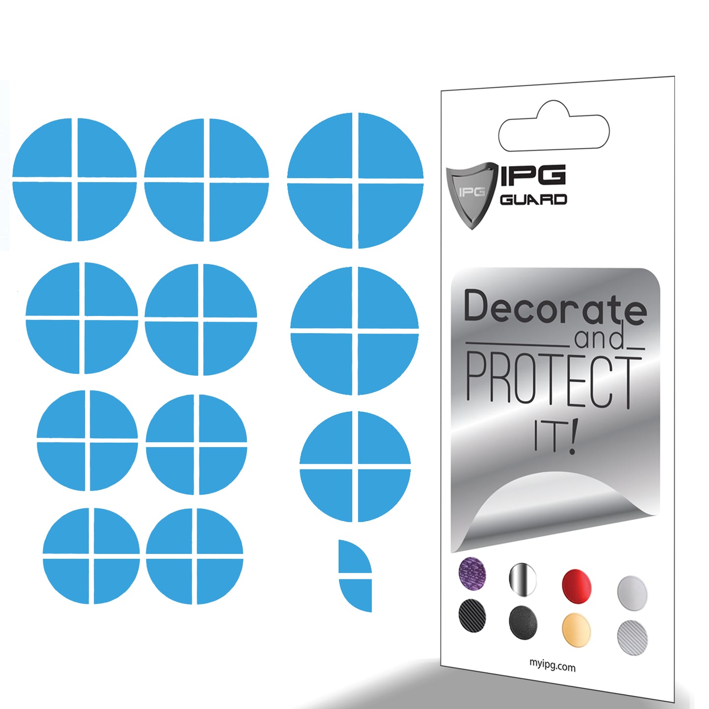 IPG Decorative for BMW Logo Set – 11×4 Semicircles + 1×2 Semicircles, Multiple Sizes Stickers Set (46 Units) Wrap Kit