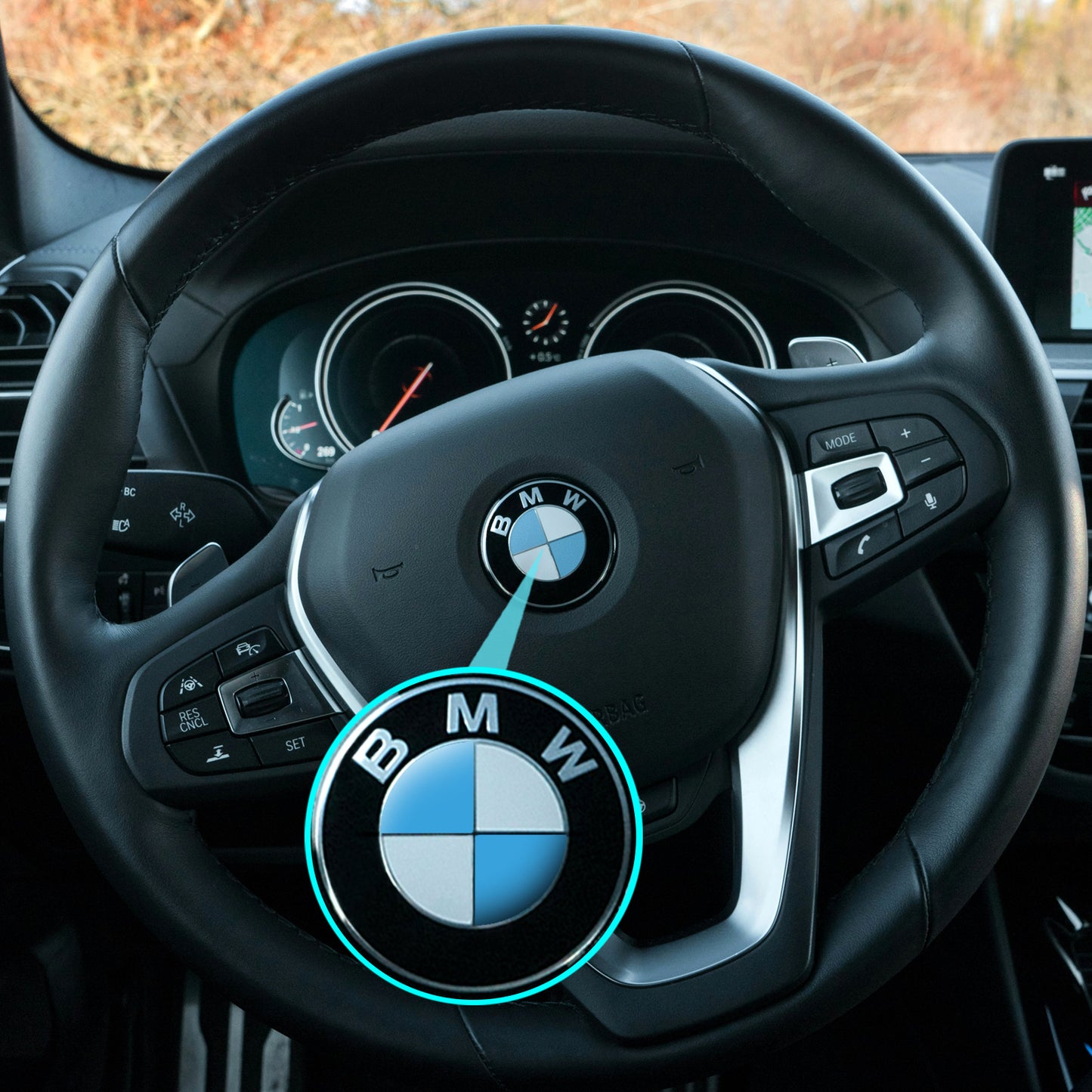IPG Decorative for BMW Logo Set – 11×4 Semicircles + 1×2 Semicircles, Multiple Sizes Stickers Set (46 Units) Wrap Kit