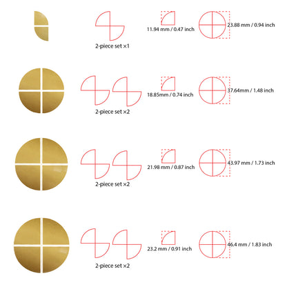 IPG Decorative for BMW Logo Set – 11×4 Semicircles + 1×2 Semicircles, Multiple Sizes Stickers Set (46 Units) Wrap Kit