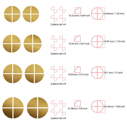 IPG Decorative for BMW Logo Set – 11×4 Semicircles + 1×2 Semicircles, Multiple Sizes Stickers Set (46 Units) Wrap Kit