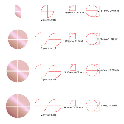 IPG Decorative for BMW Logo Set – 11×4 Semicircles + 1×2 Semicircles, Multiple Sizes Stickers Set (46 Units) Wrap Kit