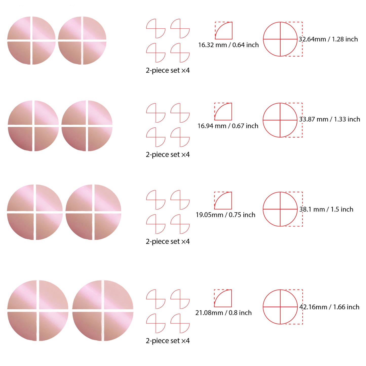 IPG Decorative for BMW Logo Set – 11×4 Semicircles + 1×2 Semicircles, Multiple Sizes Stickers Set (46 Units) Wrap Kit