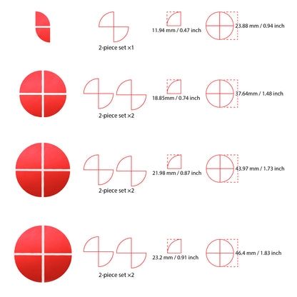 IPG Decorative for BMW Logo Set – 11×4 Semicircles + 1×2 Semicircles, Multiple Sizes Stickers Set (46 Units) Wrap Kit