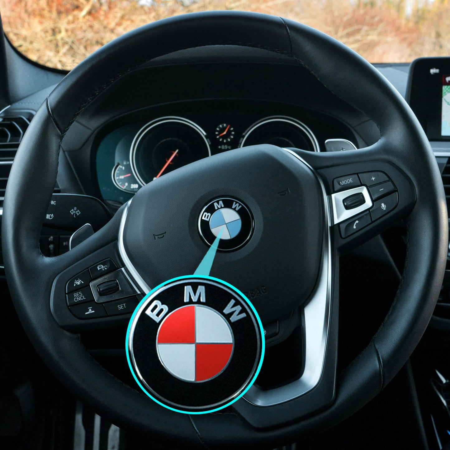 IPG Decorative for BMW Logo Set – 11×4 Semicircles + 1×2 Semicircles, Multiple Sizes Stickers Set (46 Units) Wrap Kit