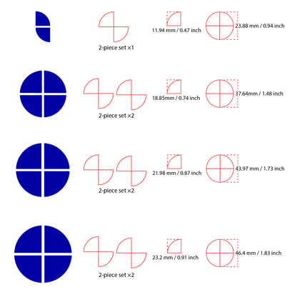 IPG Decorative for BMW Logo Set – 11×4 Semicircles + 1×2 Semicircles, Multiple Sizes Stickers Set (46 Units) Wrap Kit