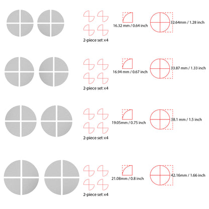 IPG Decorative for BMW Logo Set – 11×4 Semicircles + 1×2 Semicircles, Multiple Sizes Stickers Set (46 Units) Wrap Kit