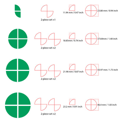 IPG Decorative for BMW Logo Set – 11×4 Semicircles + 1×2 Semicircles, Multiple Sizes Stickers Set (46 Units) Wrap Kit
