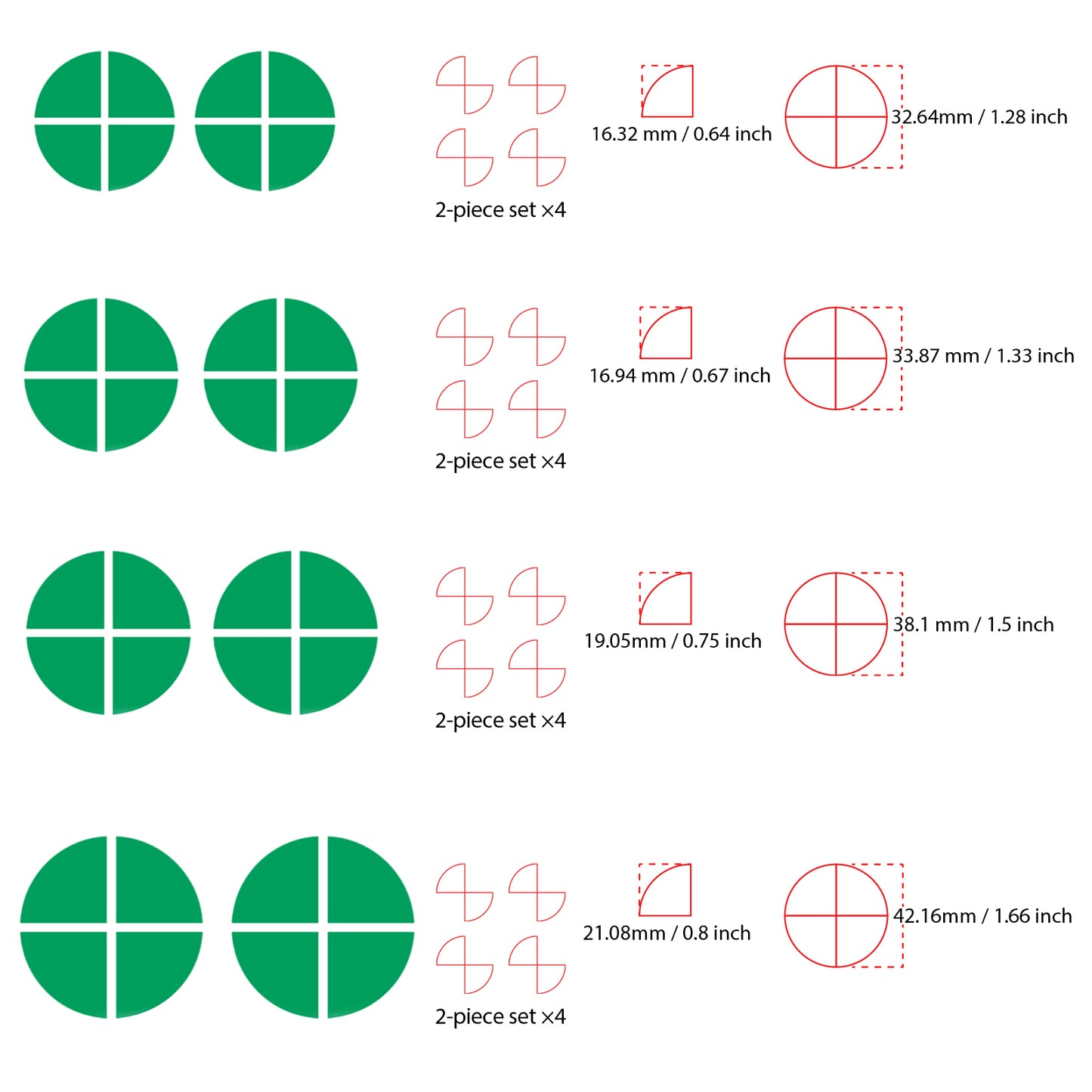 IPG Decorative for BMW Logo Set – 11×4 Semicircles + 1×2 Semicircles, Multiple Sizes Stickers Set (46 Units) Wrap Kit