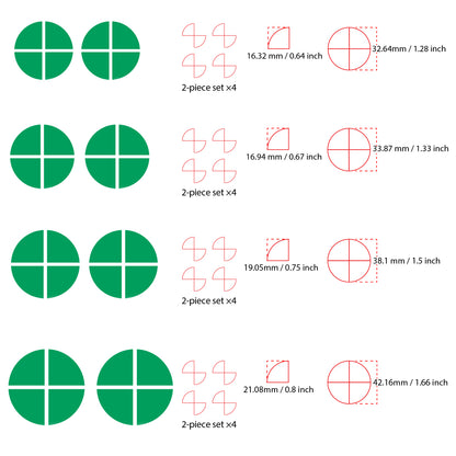 IPG Decorative for BMW Logo Set – 11×4 Semicircles + 1×2 Semicircles, Multiple Sizes Stickers Set (46 Units) Wrap Kit