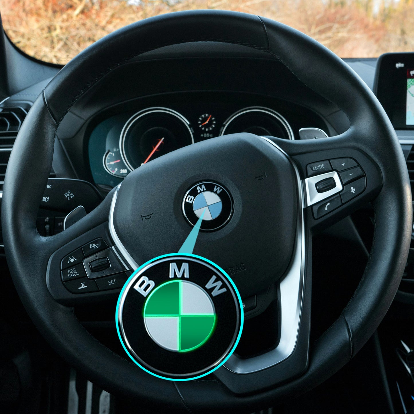 IPG Decorative for BMW Logo Set – 11×4 Semicircles + 1×2 Semicircles, Multiple Sizes Stickers Set (46 Units) Wrap Kit
