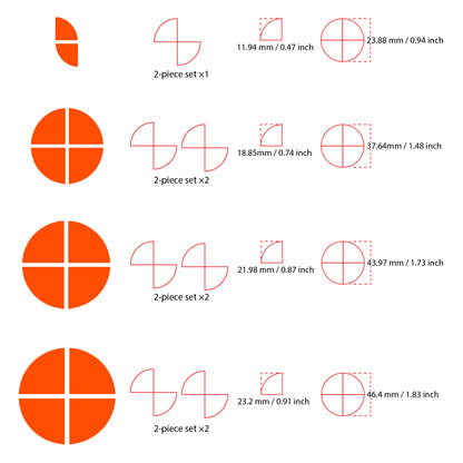 IPG Decorative for BMW Logo Set – 11×4 Semicircles + 1×2 Semicircles, Multiple Sizes Stickers Set (46 Units) Wrap Kit