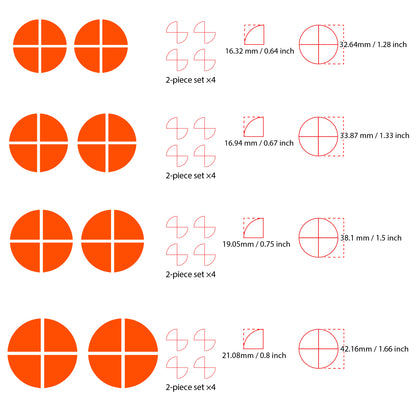 IPG Decorative for BMW Logo Set – 11×4 Semicircles + 1×2 Semicircles, Multiple Sizes Stickers Set (46 Units) Wrap Kit