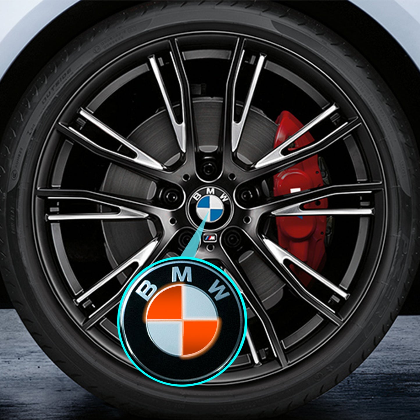IPG Decorative for BMW Logo Set – 11×4 Semicircles + 1×2 Semicircles, Multiple Sizes Stickers Set (46 Units) Wrap Kit