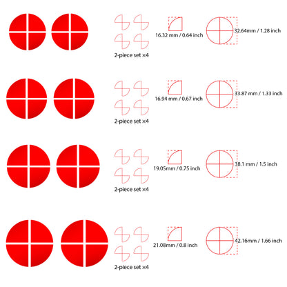 IPG Decorative for BMW Logo Set – 11×4 Semicircles + 1×2 Semicircles, Multiple Sizes Stickers Set (46 Units) Wrap Kit