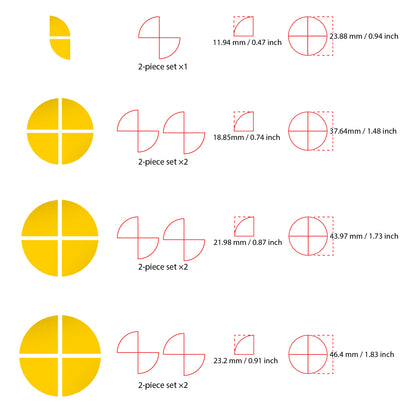 IPG Decorative for BMW Logo Set – 11×4 Semicircles + 1×2 Semicircles, Multiple Sizes Stickers Set (46 Units) Wrap Kit
