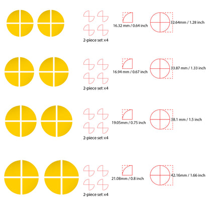 IPG Decorative for BMW Logo Set – 11×4 Semicircles + 1×2 Semicircles, Multiple Sizes Stickers Set (46 Units) Wrap Kit
