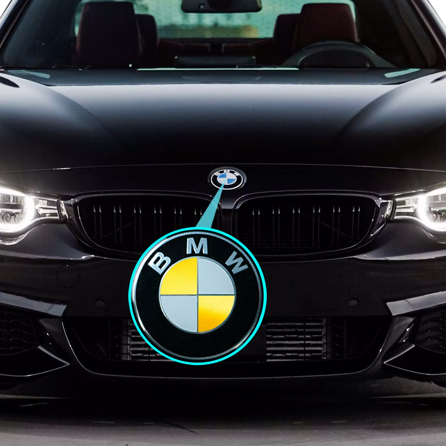 IPG Decorative for BMW Logo Set – 11×4 Semicircles + 1×2 Semicircles, Multiple Sizes Stickers Set (46 Units) Wrap Kit