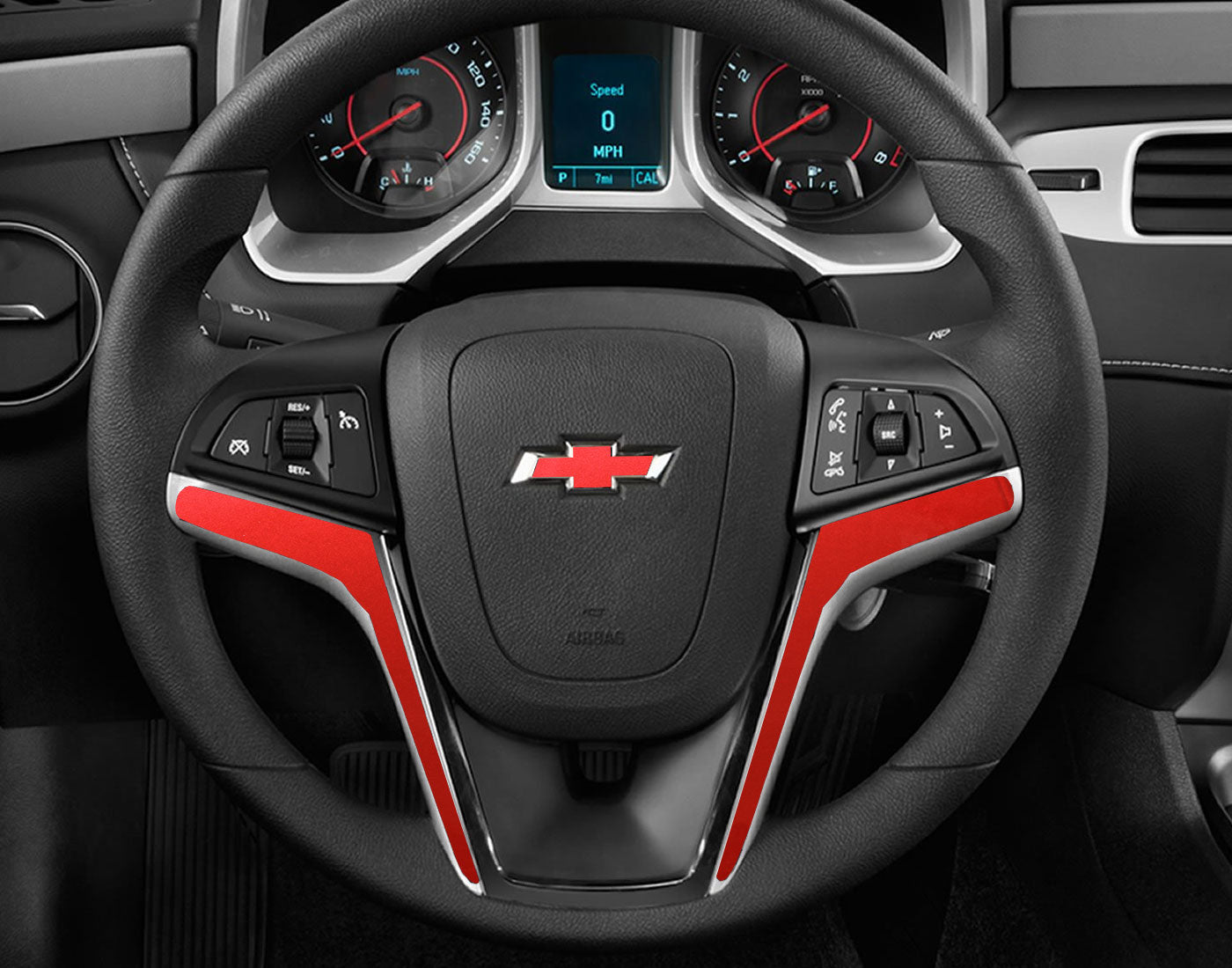 IPG Decorative for 2012 - 2015 CAMARO Steering Wheel With Emblem Decals Stickers Protector