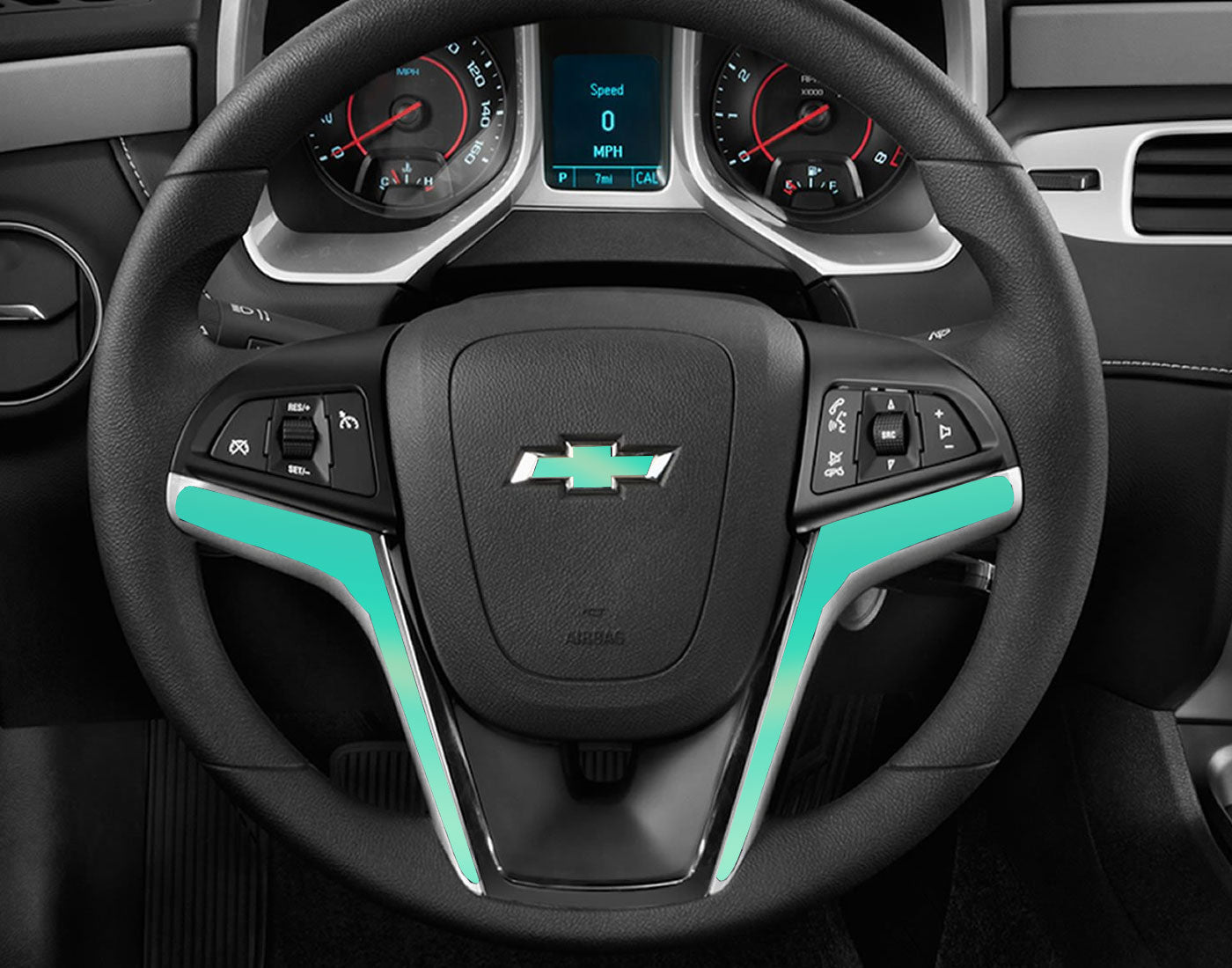 IPG Decorative for 2012 - 2015 CAMARO Steering Wheel With Emblem Decals Stickers Protector