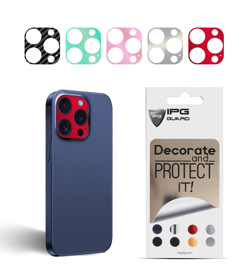 Apple iPhone 15 Pro & 15 Pro Max için IPG Dekoratif Arka Kamera Koruyucu ( 5 Renk )