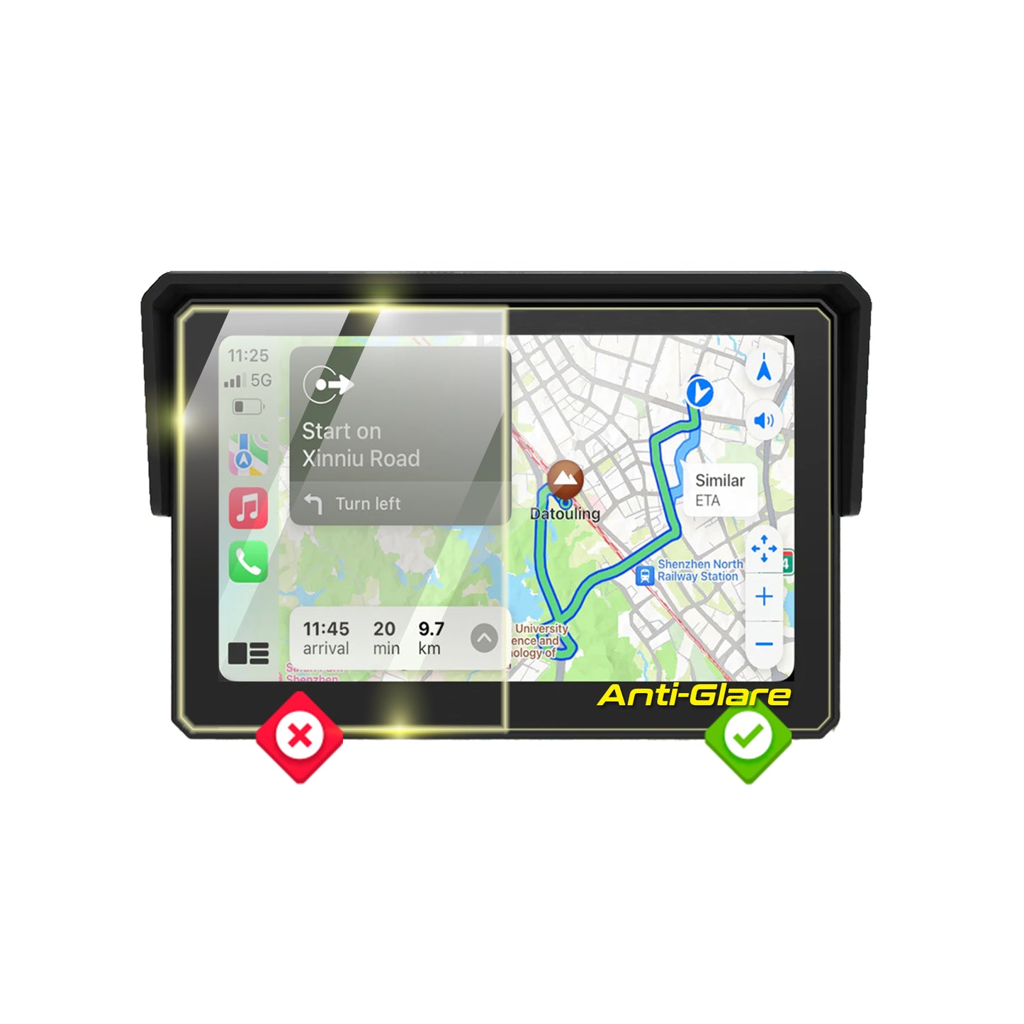 Carpuride W502 5" inç Motorsiklet Hız Göstergesi GPS Ekranı için IPG Anti-Glare Yansıma Önleyici Ekran Koruyucu