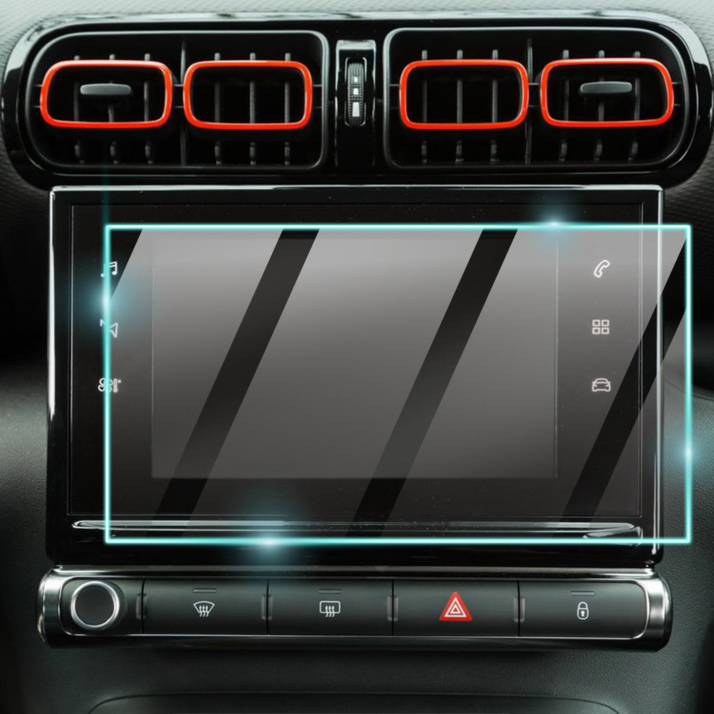 Citroen C3 2016-2024 7" inç Navigasyon için 9H Nano IPG ProActive Ekran Koruyucu